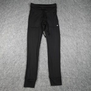 Bally Total Fitness Pants Women Small Black High Rise Drawstring Pocket‎ Jogger